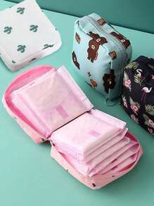 1 pièce Sac de rangement portable pour serviettes hygiéniques, sac en tissu Oxford à fermeture éclair pour tampons, sac de rangement multifonction élégant et pratique pour les voyages - parfait pour les articles de toilette, les serviettes hygiéniques, le sac à rouge à lèvres, le porte-monnaie, le sac de rangement portable, le sac de toilette pour les filles, les femmes et les adolescentes, fournitures scolaires et de bureau, cadeau de Noël, ambiance bohème