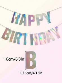 Shiny Silver Paper Pull Flags For Birthday Party Decoration - Multicolor - View 4