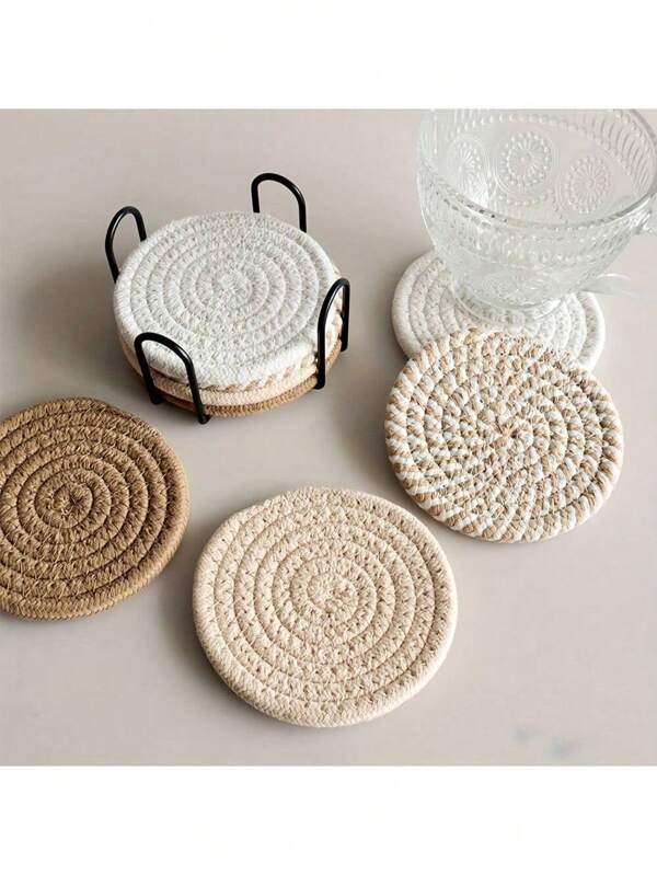 8 Stücke saugfähige Untersetzer, minimalistisches Design Untersetzer, geeignet für Kaffeetische, Heimdekoration, Bars, Geschenke, Topfuntersetzer, Küchen- und Esstische, hitzebeständige runde Platzmatten, Trivet Untersetzer