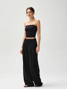 RRIVE Sexy Strapless Tube Top For Women Slim Fit Stretchy Breathable Bandeau Summer Casual Wear Vacation Concert Party Outfit - 黑色 - 查看 4