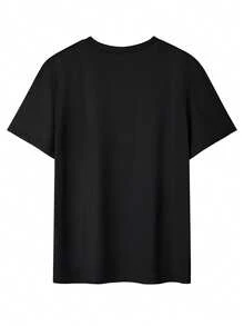 Men's Casual Seagull Print Short Sleeve T-Shirt, Summer - Black - View 3