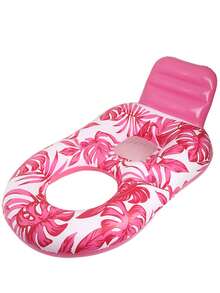 1pc 2026 New Double-Layer Sun Shade Armrest Inflatable Floating Chair, Floating Sofa, Pool Lounge Chair, Portable Multi-Function Swim Ring, Inflatable Floating Mat, Outdoor Foldable Backrest Net Floating Bed, Water Inflatable Sunshade U-Shaped Seat Ring, Pool Water Backrest Lounge Chair, Maple Leaf Floating Chair, PVC Blue Maple Leaf Outdoor Floating Mat, Summer Pool Mesh Floating Bed - Blue - View 13