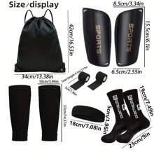 6Pcs/Set Soccer Set Inluding Non-Slip Socks, Leg Warmers, Durable Leg Protector, Drawstring Backpack, Sports Harness Hair Band And Bandage, Perfect For Outdoor Sports, Basketball And Yoga Lovers Set