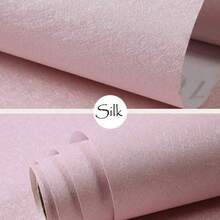 1 卷 15.7x196.8 英寸壁纸，撕下即可粘贴卧室装饰墙贴丝绸纹理墙纸卷厚贴纸接触纸可移除自粘防水乙烯基用于厨房台面贴纸可移除自粘防水乙烯基用于厨房台面墙纸墙面装饰客厅装饰 - 粉色 - 查看 3