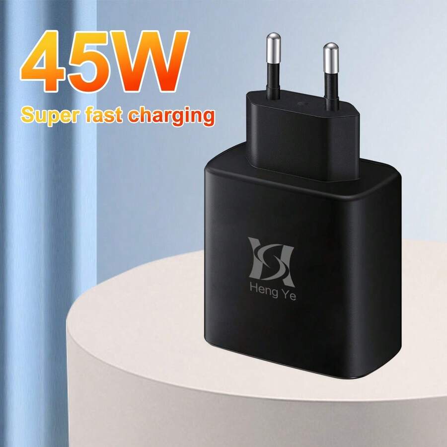 45W USB-C Fast Charger Adapter Compatible With Samsung Galaxy S24, S23 Ultra, S22, S21, S20, A33, A53, A54, A14, A13, Z Flip/Fold4, Type-C Wall Charger Plug - EU C Type Plug(220-240V) - View 1