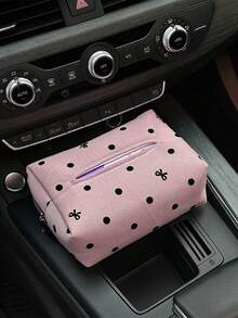 1 件波尔卡圆点汽车纸巾盒，汽车座椅悬挂纸巾架 - 掛式紙巾盒 - 查看 11