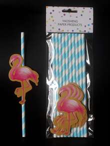 10pcs/Pack Lemon Fruit Printed Disposable Paper Drinking Straws, Cartoon Shape For Summer Party Beverage Decoration - Multicolor - View 14