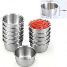 12 件不锈钢酱料蘸酱碗、45 毫升迷你调味杯、可重复使用的调味盘，适合家庭和餐厅使用，圣诞礼物 - 彩色 - 查看 11
