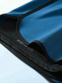 一体式纯色运动短裤，防摩擦衬里，双层运动短裤，男女皆宜，跑步，户外健身，春夏 - 藍色 - 查看 4