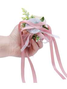 1PC Rose Wrist Corsages Wristband Hand Flowers For Wedding Bridesmaid Bridal Shower Prom Party Gradient Rose - Multicolor - View 11