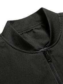 Teenage Casual Outerwear, Plain Color Sporty Design With Ribbed Cuffs & Hem, Side Pockets, Baseball Collar Jacket, Suitable For Outdoor Activities In Spring & Autumn