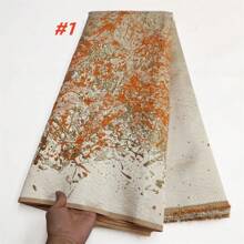 2025 High Quality African Nigerian Gilding Lace Fabric Embroidery Organza French Jacquard Brocade Lace Fabric Material For Wedding Dress Sewing
