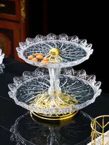 1 套塑料蛋糕盘装饰托盘分隔盘多功能储物盘水果盘糖罐蛋糕盘食品储存托盘适用于厨房、茶具、水具、糖果、饼干、面包、婚礼、派对、礼物、生日 - 彩色 - 查看 1