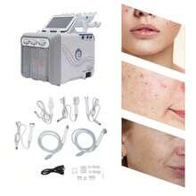 HanTai 7 In 1 Hydrogen Oxygen Facial Machine, Professional Hydrafacial Machine For Spa, Hydro Facial Cleansing Rejuvenation Machine With 7-Inch LCD Screen, 6 Skincare Probes, 7-Color Light Beauty Mask - Xem 6