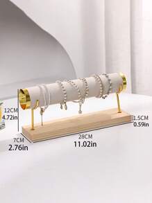 1 件木制多层手链展示架，珠宝支架，天鹅绒表面