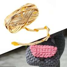 100g Hilo de ganchillo brillante para DIY, bola de hilo para tejer a mano para bolso, manta, cojín, camiseta - Multicolor - Ver 4