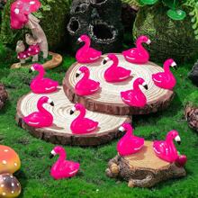 10/50/100 Pcs Mini Resin Flamingo Ducks, Flamingo Tiny Ducks, Cute Flamingo Figurines For Cake Topper Garden Dollhouse Landscape Aquarium Ornaments DIY Craft