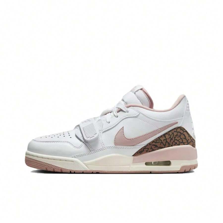 Nike Jordan Legacy 312 Low-Top Comfortable Anti-Slip Retro Basketball Shoes, White & Pink, Women - White Powder - View 1