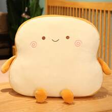 吐司面包毛绒填充枕头趣味食物毛绒玩具枕头小可爱毛绒沙发枕头儿童家居装饰