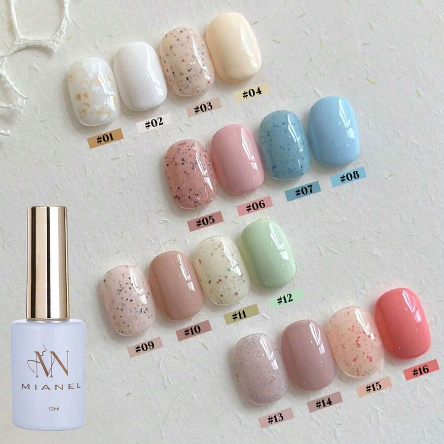 MIANEL 12ML/PCS 秋季可爱幼崽奶油熊凝胶指甲油 2025 新款日式马卡龙多巴胺凝胶油白色指甲粉色指甲绿色指甲红色指甲可爱指甲圣诞指甲万圣节指甲秋季指甲冬季指甲指甲胶指甲材料 UV 光指甲美甲沙龙使用美甲用品