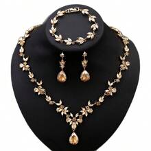 Light Luxury  Necklace Earring Bracelet Chain Bride Wedding Jewelry Dress Dinner Annual Meeting Jewelry Jewelry - 白色 - 查看 5