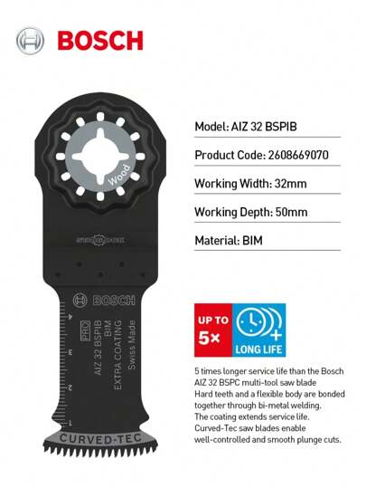 bosch Bosch AIZ 32 BSPIB Hardwood Insert Cutting Saw Blade 32x50mm (1 Piece)