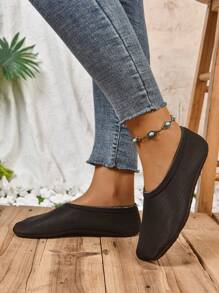 RALSWNAY Chinelos Femininos para as 4 Estações, Design Elástico de Slip-On, Adequado para Uso Interno, Sola Macia e Respirável, Ótimo para Praia e Yoga, Lavável em Máquina