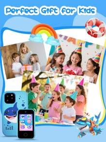 Smartphone per bambini per ragazze e ragazzi, regalo di compleanno per ragazze di età compresa tra 3 e 10 anni, giocattolo telefono cellulare per bambini, schermo touch da 2,8", telefono giocattolo per apprendimento e gioco per bambini piccoli con fotocamera doppia, giochi e lettore musicale