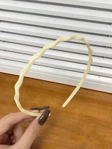 3pcs/1pc Black, White, Khaki Simple Wavy Headbands For Women, Minimalist Non-Slip Serrated Lightweight Plastic Hair Hoops, Fashion Versatile, Elegant Chic Minimalist Style For Hairstyling, Washing Face, Bathing, Makeup, Multi-Purpose Hair Accessories ,Head Piece