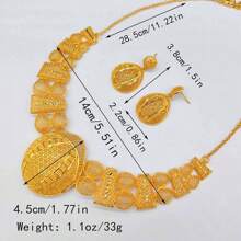 3pcs Middle Eastern Style Women Jewelry Set Necklace And Earrings, Bridal Jewelry Set