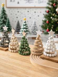 Cirelle 1 件创意北欧风格木制圣诞树装饰，迷你圣诞树家居装饰，木制树设计，适合日常使用，家居装饰，圣诞装饰，办公桌装饰，房间装饰，卧室装饰，家居圣诞装饰，秋季装饰，房间装饰用品，客厅装饰，派对用品 - 彩色 - 查看 1