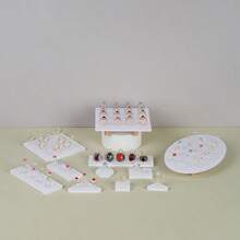 Acrylic Ring Display Stand, Multi-Type Ceramic White Jewelry Organizer Holder For Rings, Tabletop Display - Multicolor - View 4