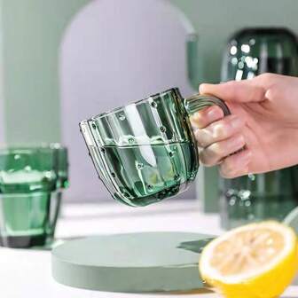 1pc Set Ink Green Cool Water Equipment Cactus Set Cup Home Living Room Water Cup Stacked Water Cup Glass Gift For Friends