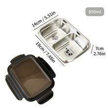 1 件装多格 304 不锈钢午餐盒，带透明盖，便携式分隔便当盒，带有可爱熊图案，保温午餐盒，大容量防漏水果沙拉食品储存容器，带 2/3 个隔层，适合学生和成人在家中、学校、宿舍、办公室、户外露营、野餐、旅行、上学时使用 - 彩色 - 查看 23