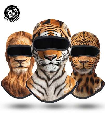 Musion Mask 3D Animal Print Full Face Mask Suitable For Music Festivals,Raves,Ski,Halloween Or Party Outdoor Sun Protective Balaclava