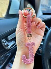 Llavero con iniciales de cristal brillante con strass - Colgante de cristal con suerte, encanto de aleación brillante para bolsos y mochilas - Regalo perfecto para cumpleaños y ocasiones especiales, llavero, anillo, accesorio para bolso, mochila, coche, colgante para mujeres y niñas, accesorios para billetera y bolso, iniciales de la A a la Z