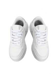 2prs Plain Double-Layer 120cm Shoelaces Versatile Lace Strings Suitable For Sneakers, Flat Shoes, Canvas Shoes, Casual Shoes,White Shoes Women Men Shoes - 2 Pairs Of White - View 4