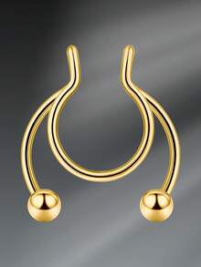 CIZME 1 chiếc nhẫn mũi giả bằng thép không gỉ đính đá Rhinestone thời trang dành cho phụ nữ để trang trí hàng ngày, khuyên mũi bằng vàng không xỏ khuyên, trang sức khuyên mũi giả, kẹp xỏ khuyên mũi giả trên mũi - Vàng - Xem 13