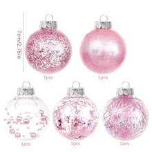10 Pcs Clear Christmas Ball Ornaments, Champagne Gold Shatterproof Decorative Hanging Ball Ornament With Stuffed Delicate Decorations, Xmas Tree Balls For Christmas Holiday Party