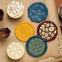 1 Pc, Cute Texture Series Wax Stamp Head, Removable Wax Stamp Head For Footprints/Grids/Leaves, Suitable For Envelope Letter/Invitation Letter/Party/DIY Craft Stamp Decoration/Gift Decoration/Various Holiday Gifts,For School Supplies,Back To School