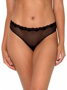 & Tanga de Encaje para Mujer, Paquete de 2, Rosado/Negro, 4X Plus - Rosado/Negro - Ver 7