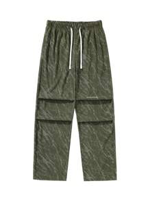 Men's Loose Pleated Wide Leg Straight Corduroy Casual Pants