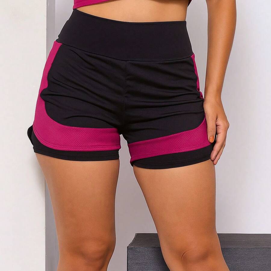 Double Fitness Shorts - Màu Đỏ Sâu - Xem 1