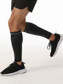 1 件针织运动压缩腿套，适合跑步、健身、跳绳、骑自行车、长防滑小腿套 - 需要两件，购买两件 - 彩色 - 查看 6