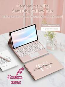 Estuche protector personalizado con teclado táctil compatible con iPad (A16) de 11 pulgadas de 11.ª generación 2025, iPad Air de 11 pulgadas (M2)-2024/iPad de 10.2 pulgadas, estuche con teclado compatible con Samsung Galaxy Tab A7 de 10.4 pulgadas, teclado desmontable con panel táctil, equipado con soporte de visualización múltiple, ranura para lápiz incorporada en el estuche protector, el teclado admite uso dividido - Multicolor - Ver 1