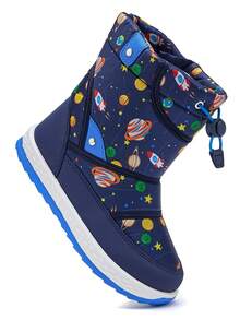 Girls Snow Boots, Children's Boots, Outdoor Boots, Girls Thermal Lined Short Boots, Boys Thermal Lined Short Boots - Blue - View 11