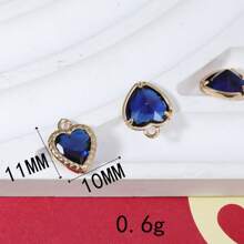 1 pieza/4 piezas/6 piezas Colgante con borde en forma de corazón y circonita, Colgante con dije colorido para pulsera DIY, collar, decoración de joyería