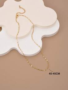 1pc Minimalist Stainless Steel Necklace Chain For Women, Versatile Pendant Necklace, Lip Chain, Cross Chain, Gold Chain, Silver Chain, Valentine's Day Gift, Gift For Friends - Pendant Chain - View 8
