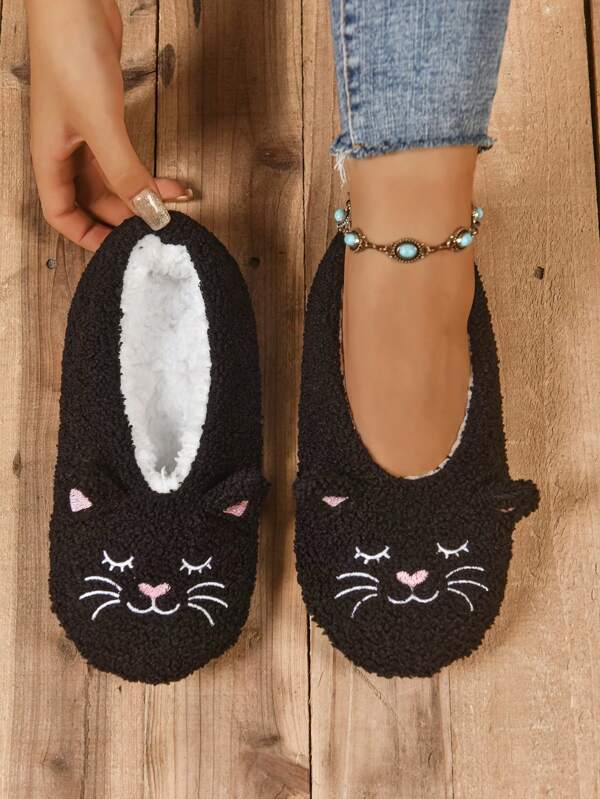 1 par de zapatillas de casa/oficina de tela de poliéster con estampado de animal lindo, para uso en primavera/verano