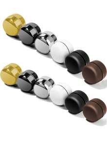 8pcs Magnetic Scarf Clips, Classic Round Glossy & Matte Secure Scarf Pins, Colorful Multi-Purpose Clips Suitable For Women's Clothing & Scarves, Small Scarf Clips With Magnets For Dresses - Multicolor - View 13